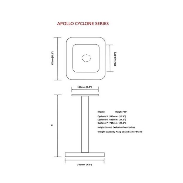 Atacama Apollo – Cyclone 5 – Lautsprecherständer – dunkle Eiche - Image 3