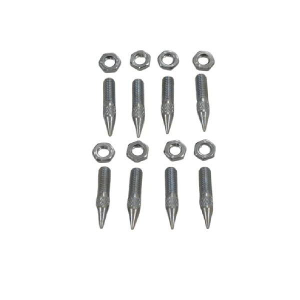 Atacama M6 Spikes mit Kontermuttern – 8er Set – silber – für Lautsprecherständer & Hi–Fi–Möbel – Bild 1