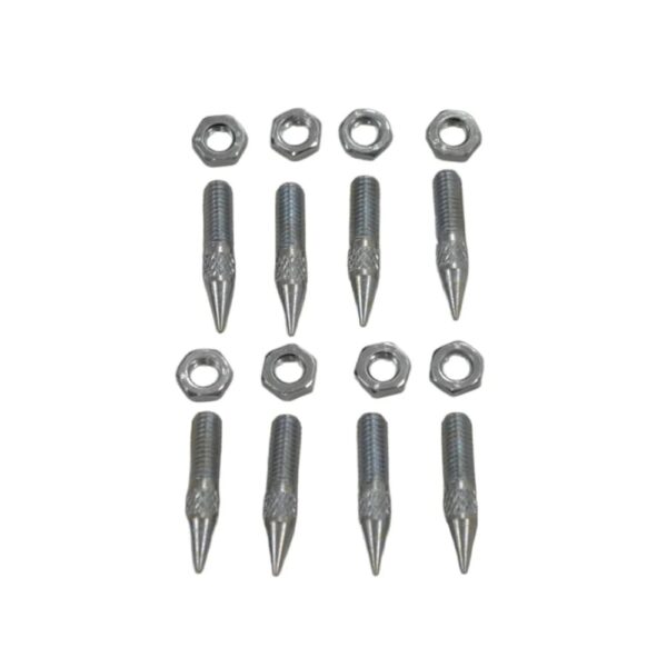 Atacama M8 Spikes mit Kontermuttern – 8er Set – silber – für Lautsprecherständer & Hi–Fi–Möbel – Bild 1