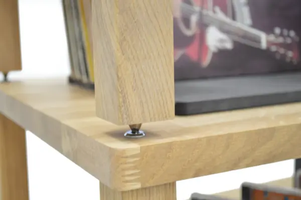 Atacama APOLLO – PODIUM 10 – Hi-Fi-Rack – 200 mm Ebene mit Vinylaufbewahrung – Helle Eiche – Bild 4
