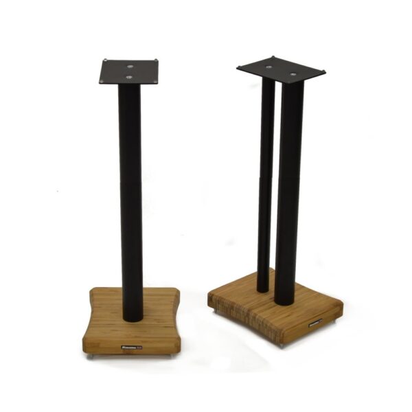 Atacama Moseco 7.1 – Lautsprecherständer – 760 mm – schwarz & Bodenplatte dunkler Bambus – Bild 1
