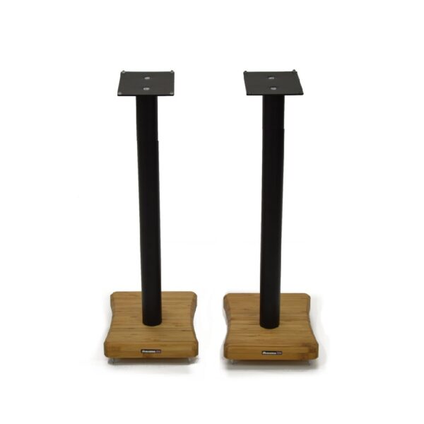 Atacama Moseco 7.1 – Lautsprecherständer – 760 mm – schwarz & Bodenplatte dunkler Bambus – Bild 2