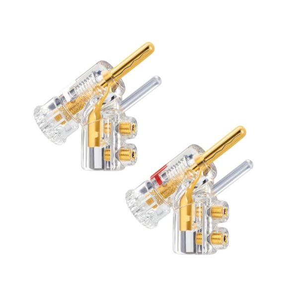 WBT-0610 CU - Nextgen Bananenstecker gewinkelt - reines Kupfer – 4 Stück (2x rot, 2x weiss) – Bild 3
