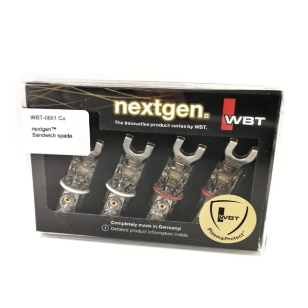 WBT-0661 CU - Nextgen kabelsko - 6 mm gaffel - rent kobber - 4 stk. (2x rød, 2x hvid) - Billede 4