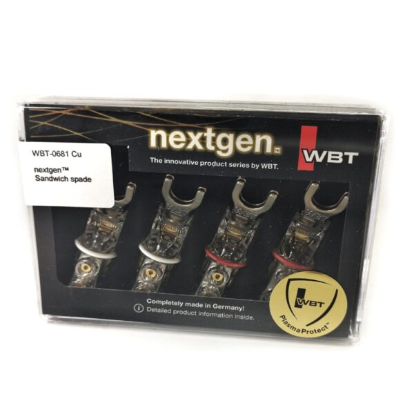 WBT-0681 CU - Cosse de câble Nextgen - Fourche 8 mm - Cuivre pur - 4 pièces (2 rouges, 2 blanches) – Image 4