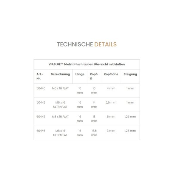 ViaBlue Vis en acier inoxydable – Image 2