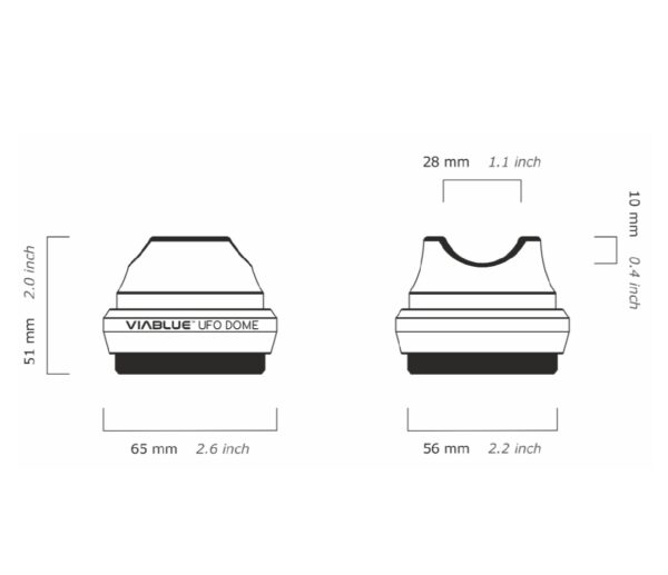 ViaBlue UFO Dome Lève-câble 50650 - Noir - Lot de 4 – Image 4