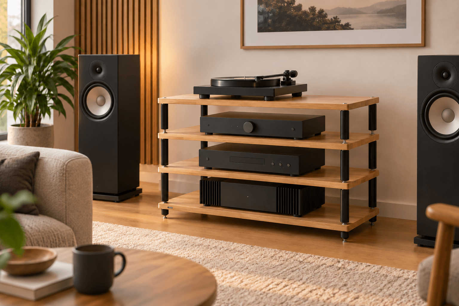 HiFi Rack im Wohnzimmer einrichten