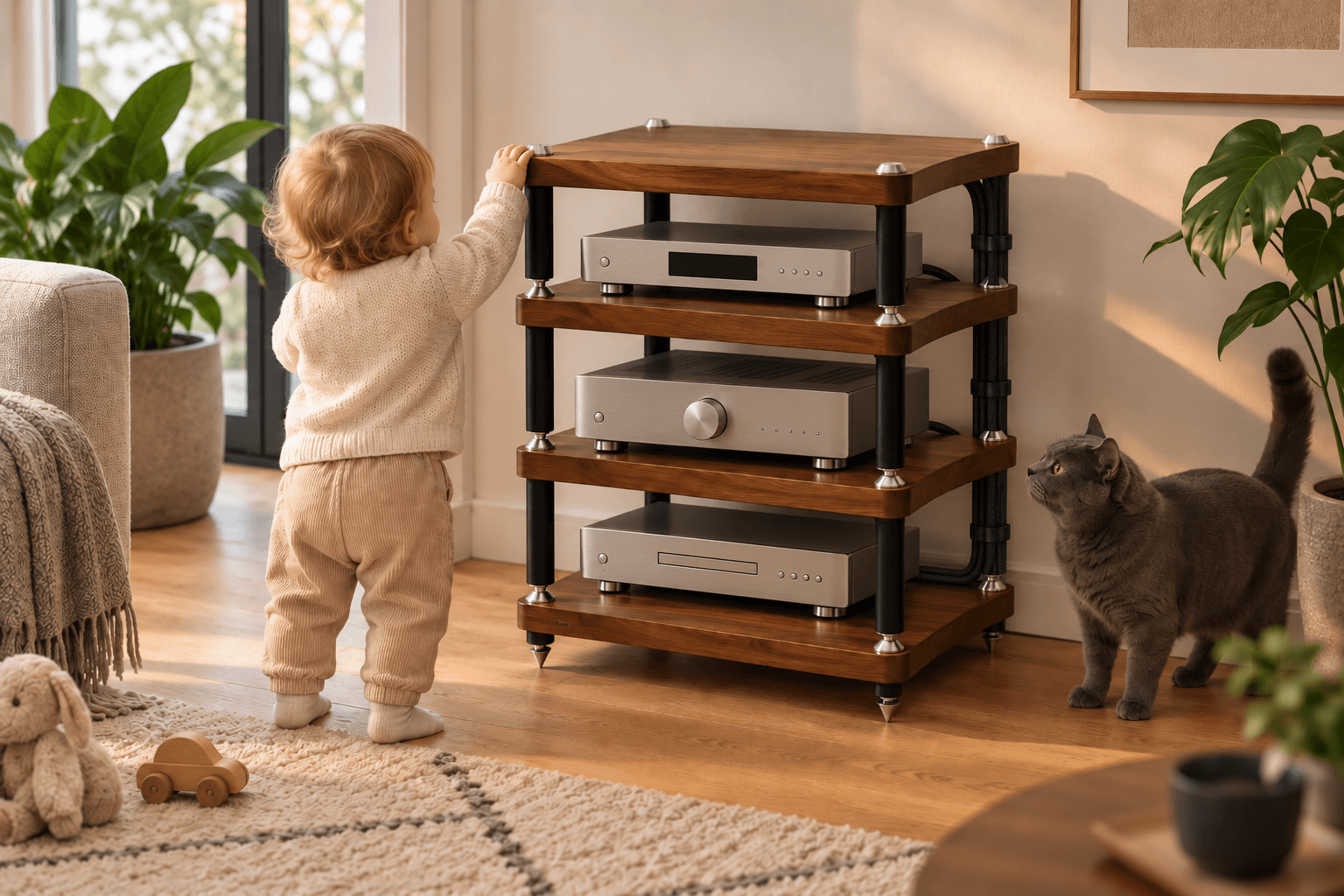 HiFi Rack kindersicher und haustiersicher machen