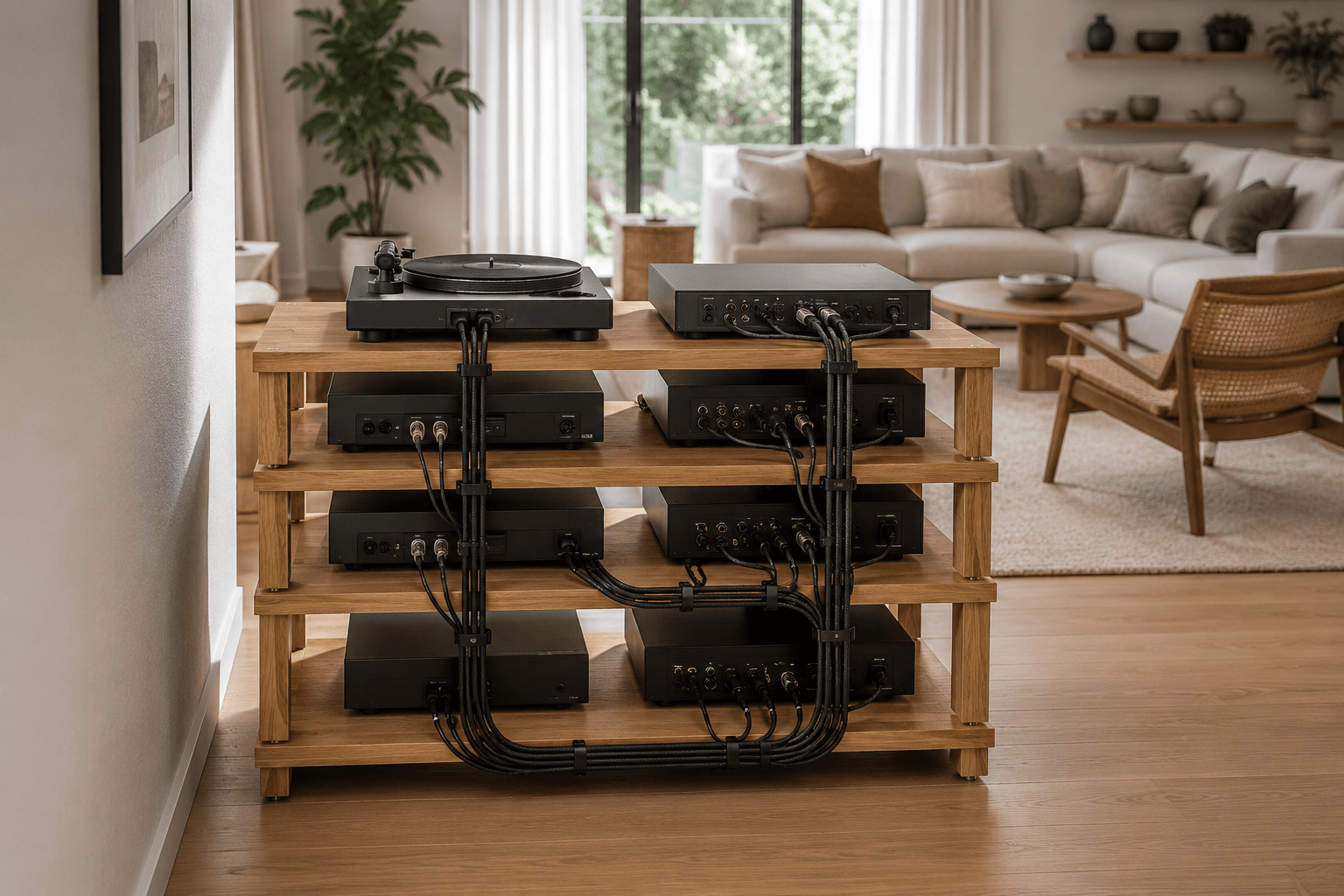 Kabelmanagement im HiFi Rack