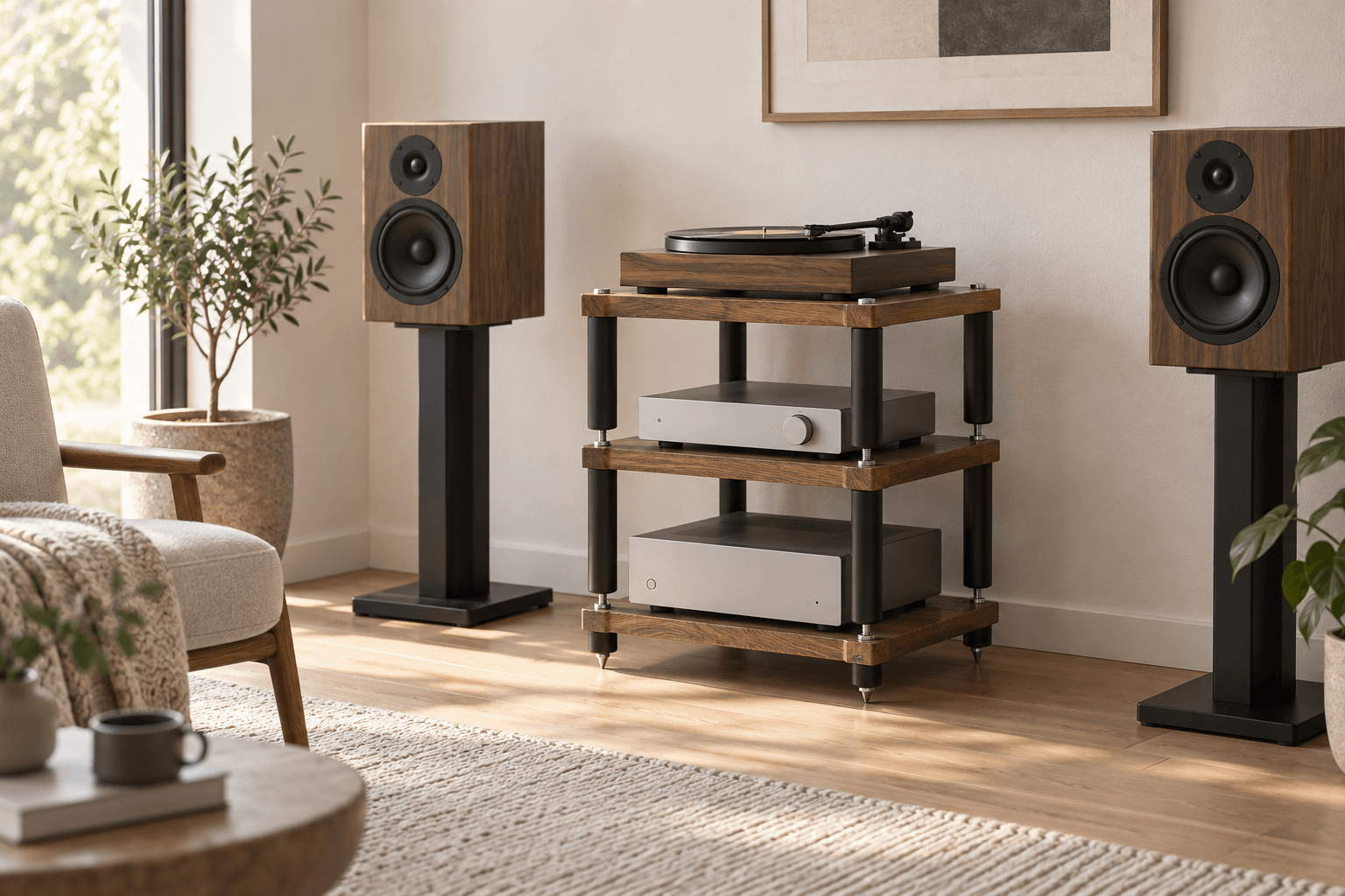 Minimalistische HiFi-Ecke gestalten